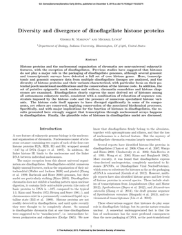 Diversity and Divergence of Dinoflagellate Histone Proteins