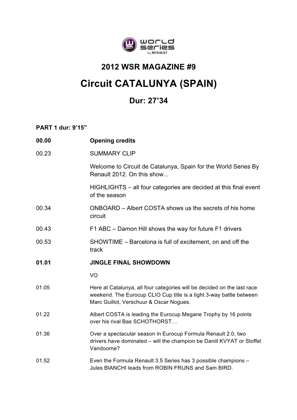Circuit CATALUNYA (SPAIN)