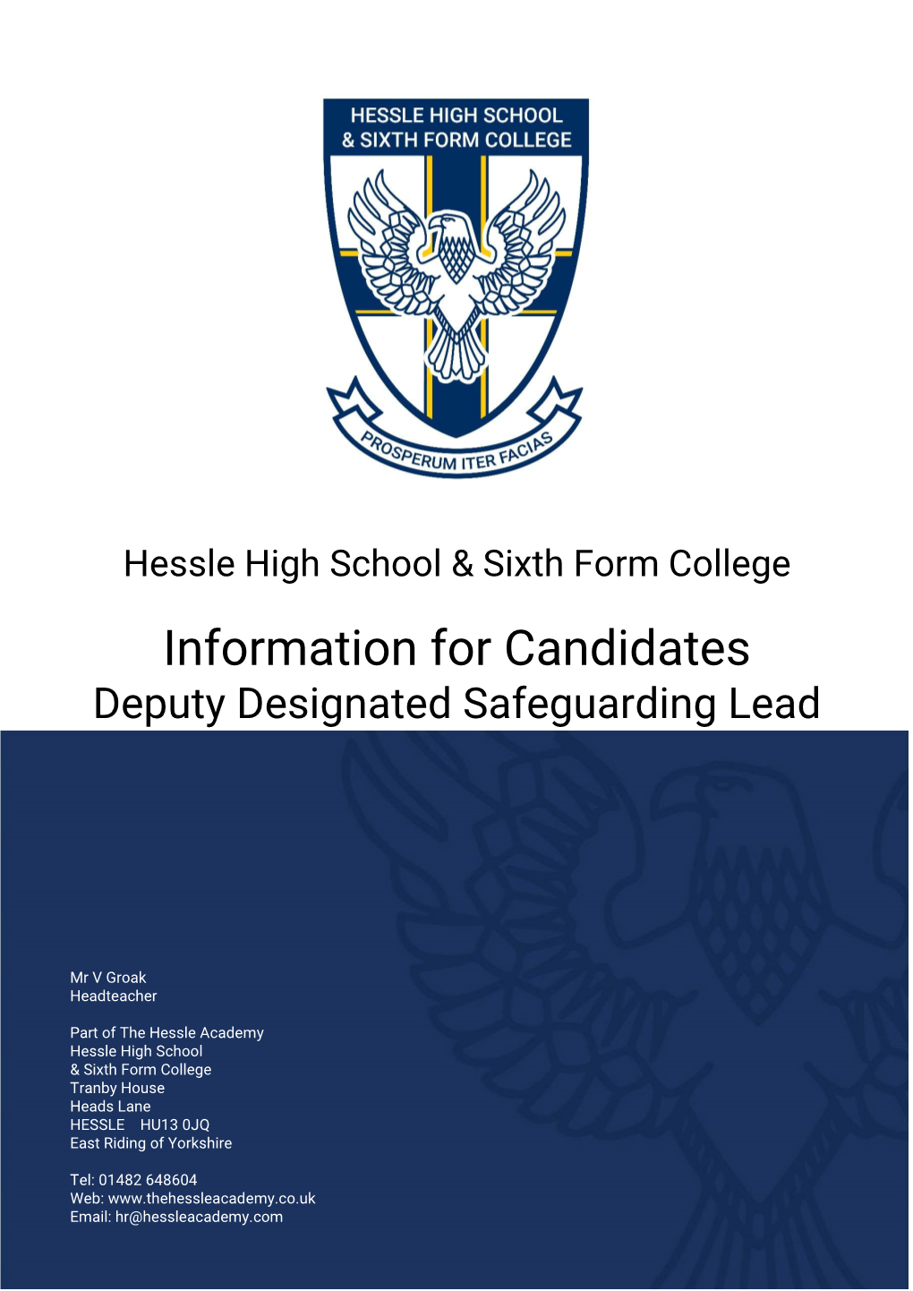 Information for Candidates Deputy Designated Safeguarding Lead