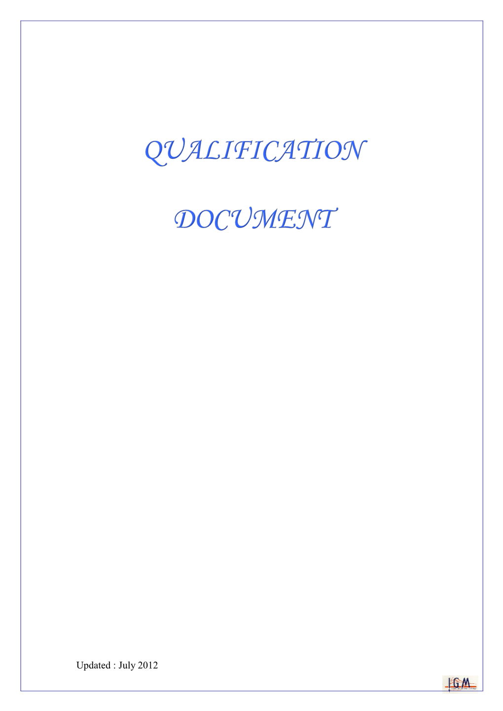 Qualification Document