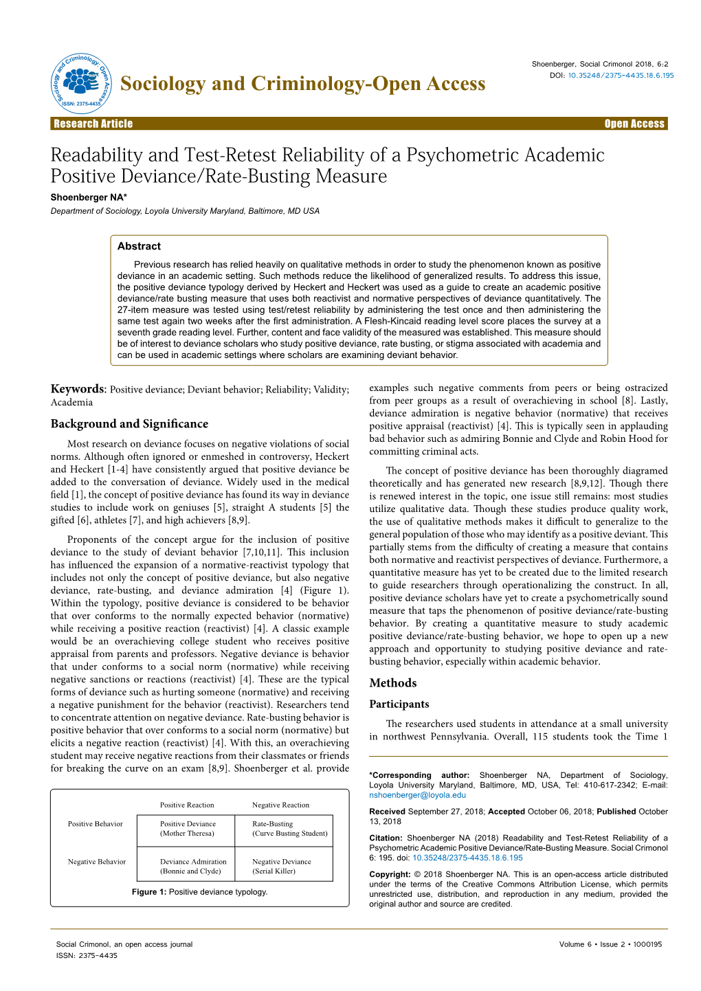 Readability and Test-Retest Reliability of a Psychometric Academic