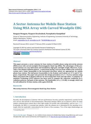 A Sector Antenna for Mobile Base Station Using MSA Array with Curved Woodpile EBG