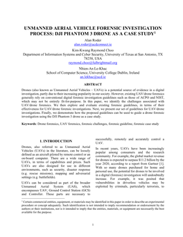 Unmanned Aerial Vehicle Forensic Investigation Process: Dji Phantom 3