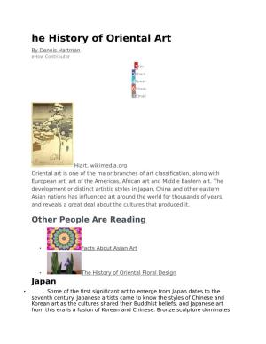 He History of Oriental Art by Dennis Hartman Ehow Contributor