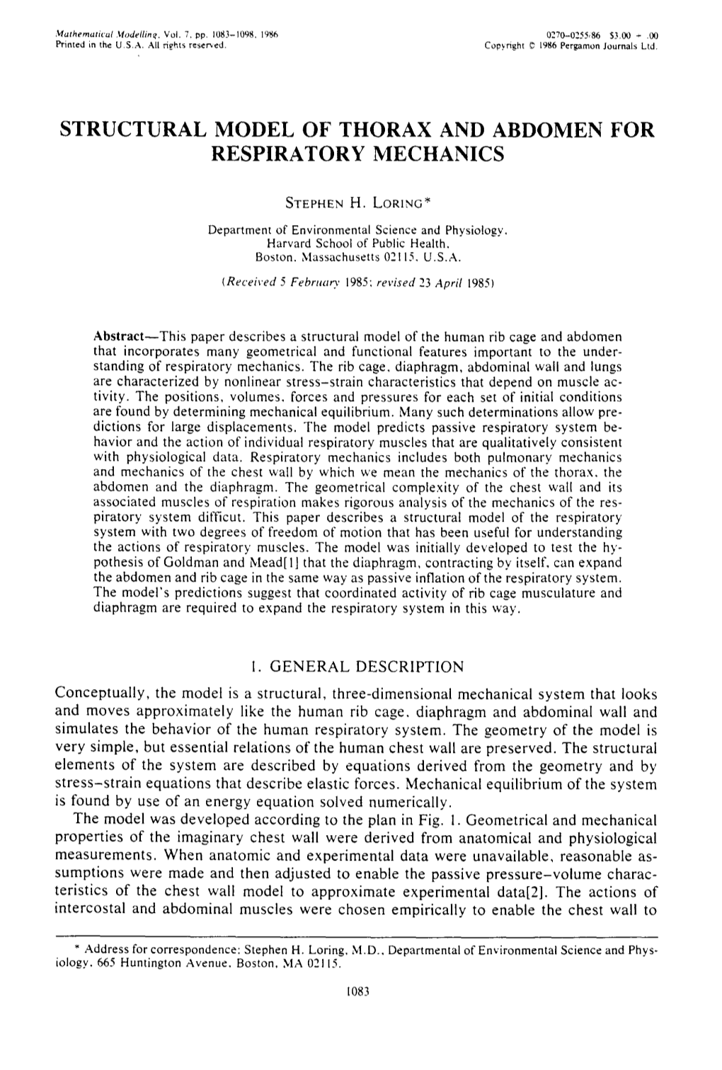 Structural Model of Thorax and Abdomen for Respiratory Mechanics