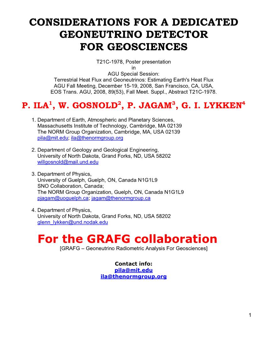 Considerations for a Dedicated Geoneutrino Detector for Geosciences