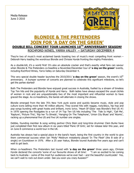 Blondie & the Pretenders Join for 'A Day on the Green'