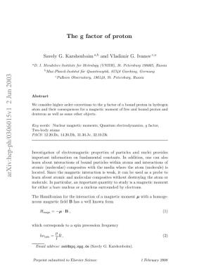 The G Factor of Proton