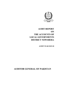 Audit Report on the Accounts of Local Governments District Nowshera