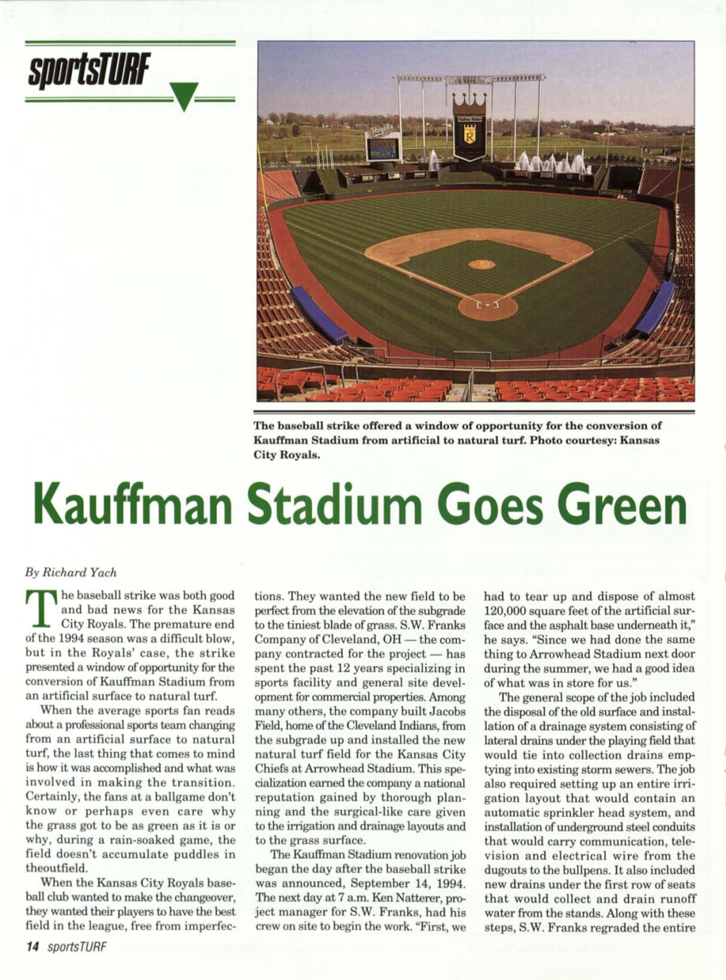 Kauffman Stadium Goes Green