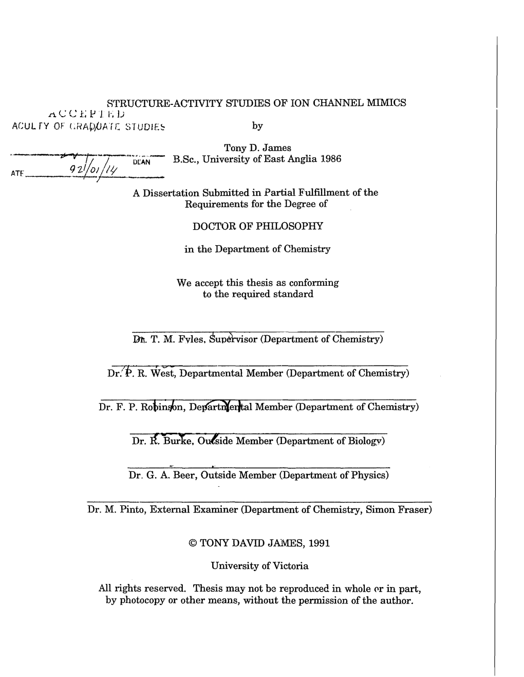 ACULTY of Urap/MTC STUDIES by Tony D. James B.Sc