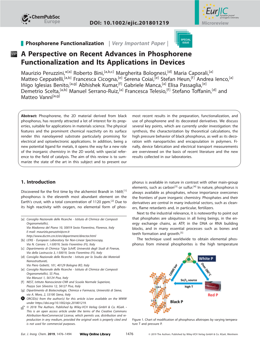 A Perspective on Recent Advances in Phosphorene Functionalization And