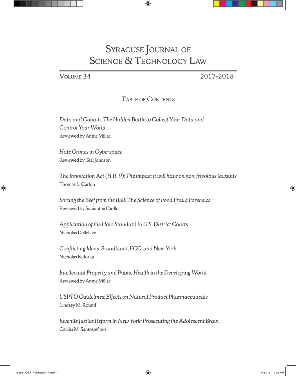 Syracuse Journal of Science & Technology