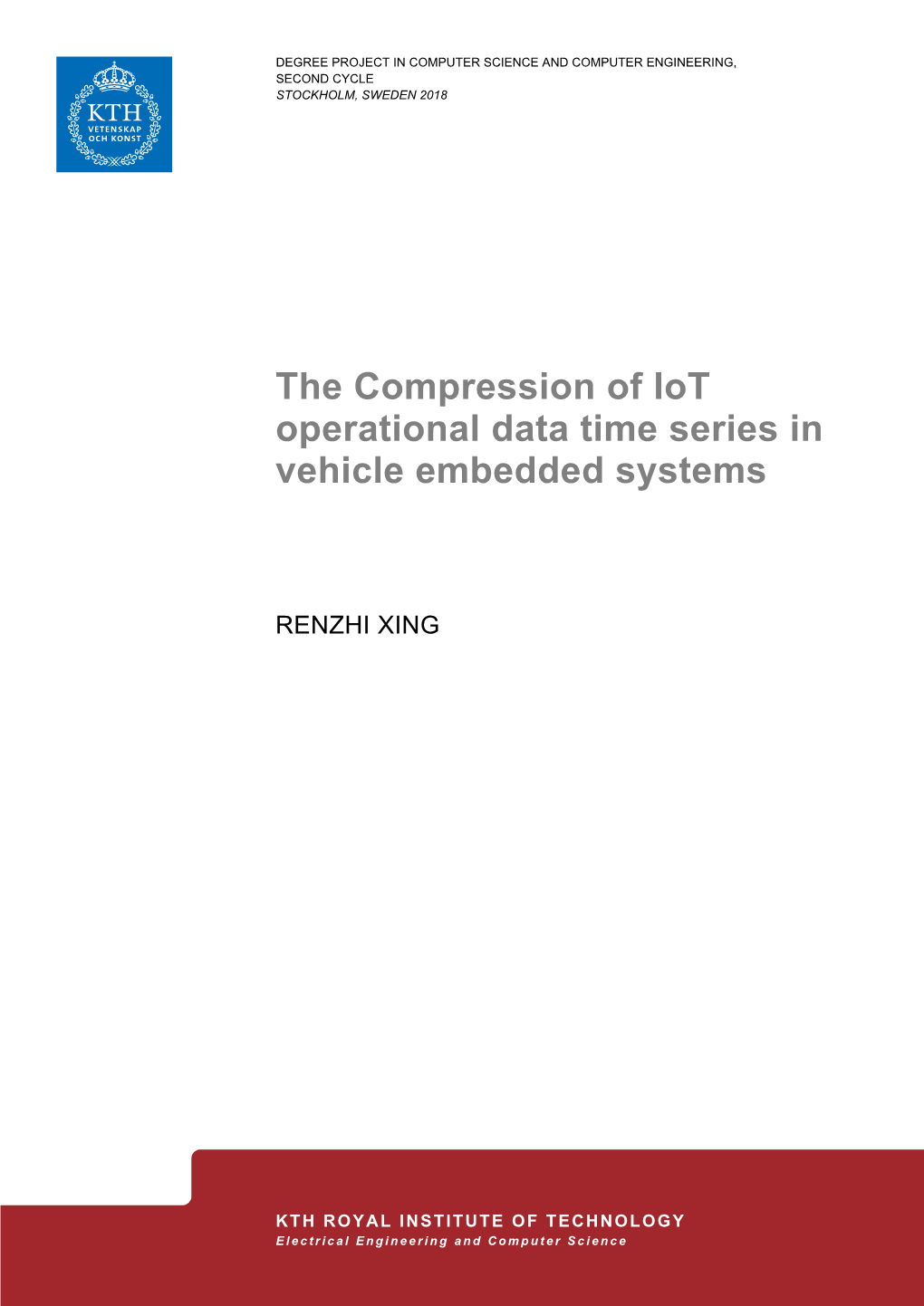 The Compression of Iot Operational Data Time Series in Vehicle Embedded Systems