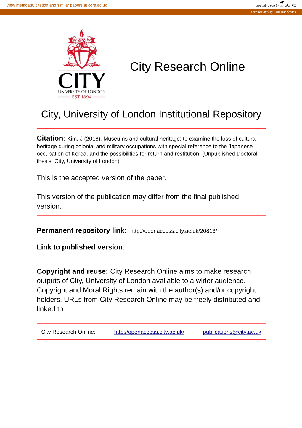 City Research Online