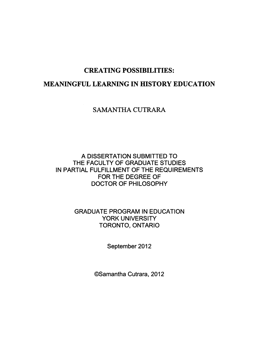 Meaningful Learning in History Education