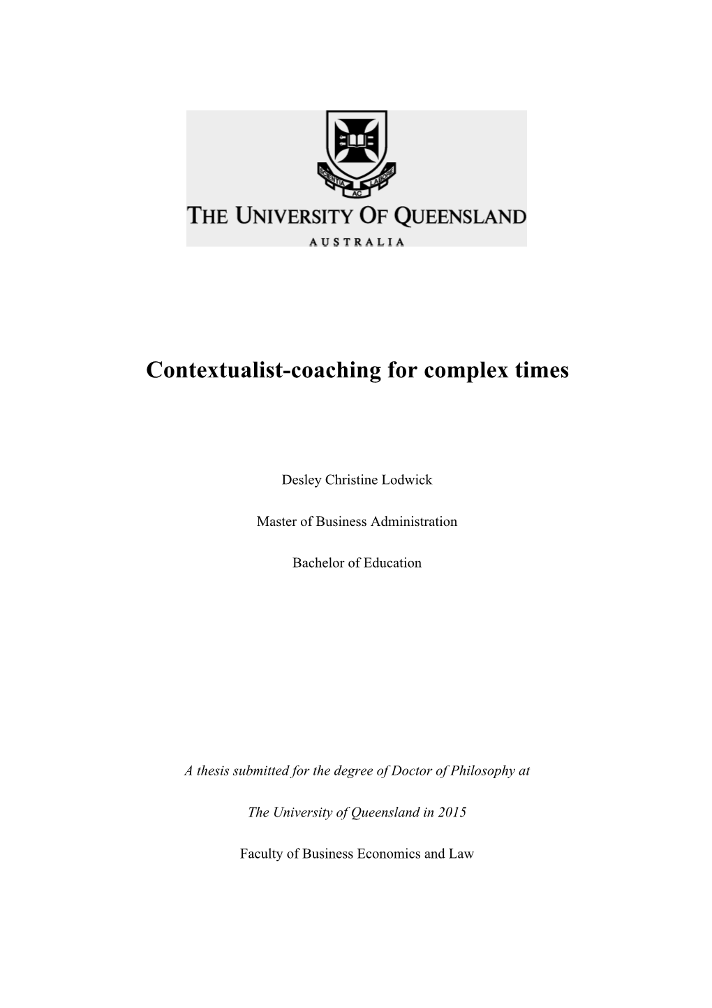 Contextualist-Coaching for Complex Times