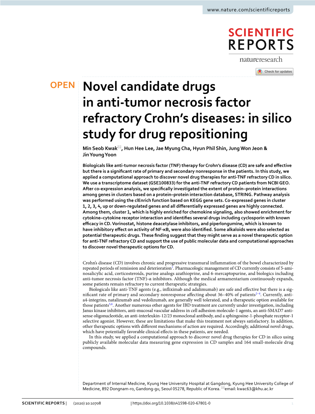 Novel Candidate Drugs in Anti-Tumor Necrosis Factor Refractory Crohn's
