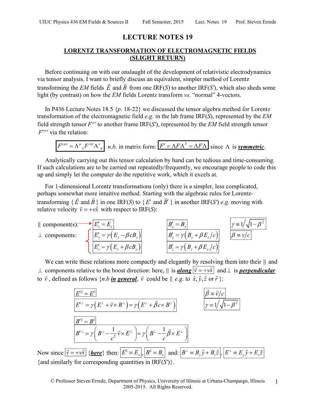 Lecture Notes 19