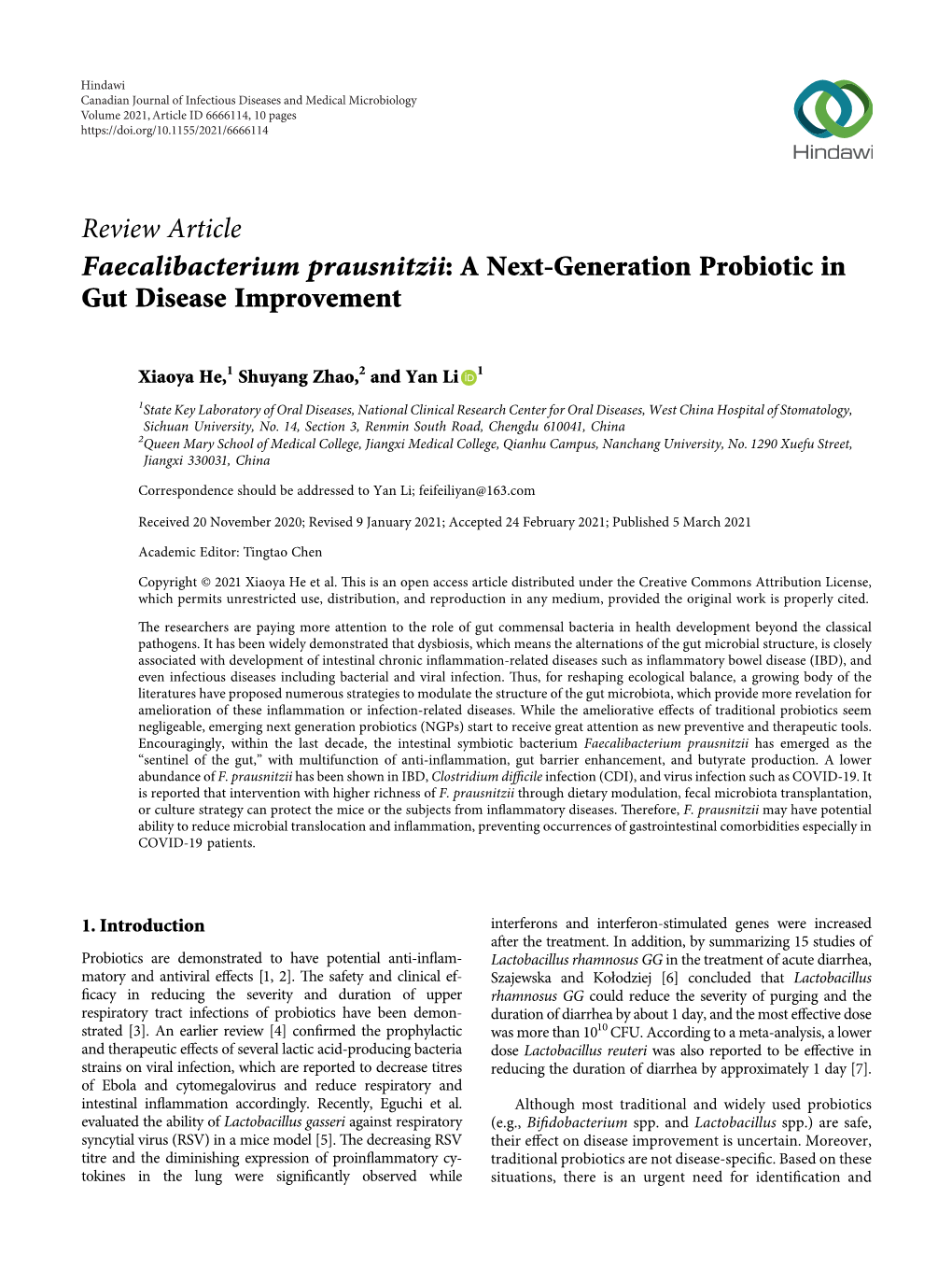 Faecalibacterium Prausnitzii: a Next-Generation Probiotic in Gut Disease Improvement
