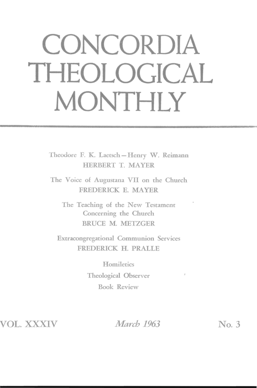 Concordia Theological Monthly