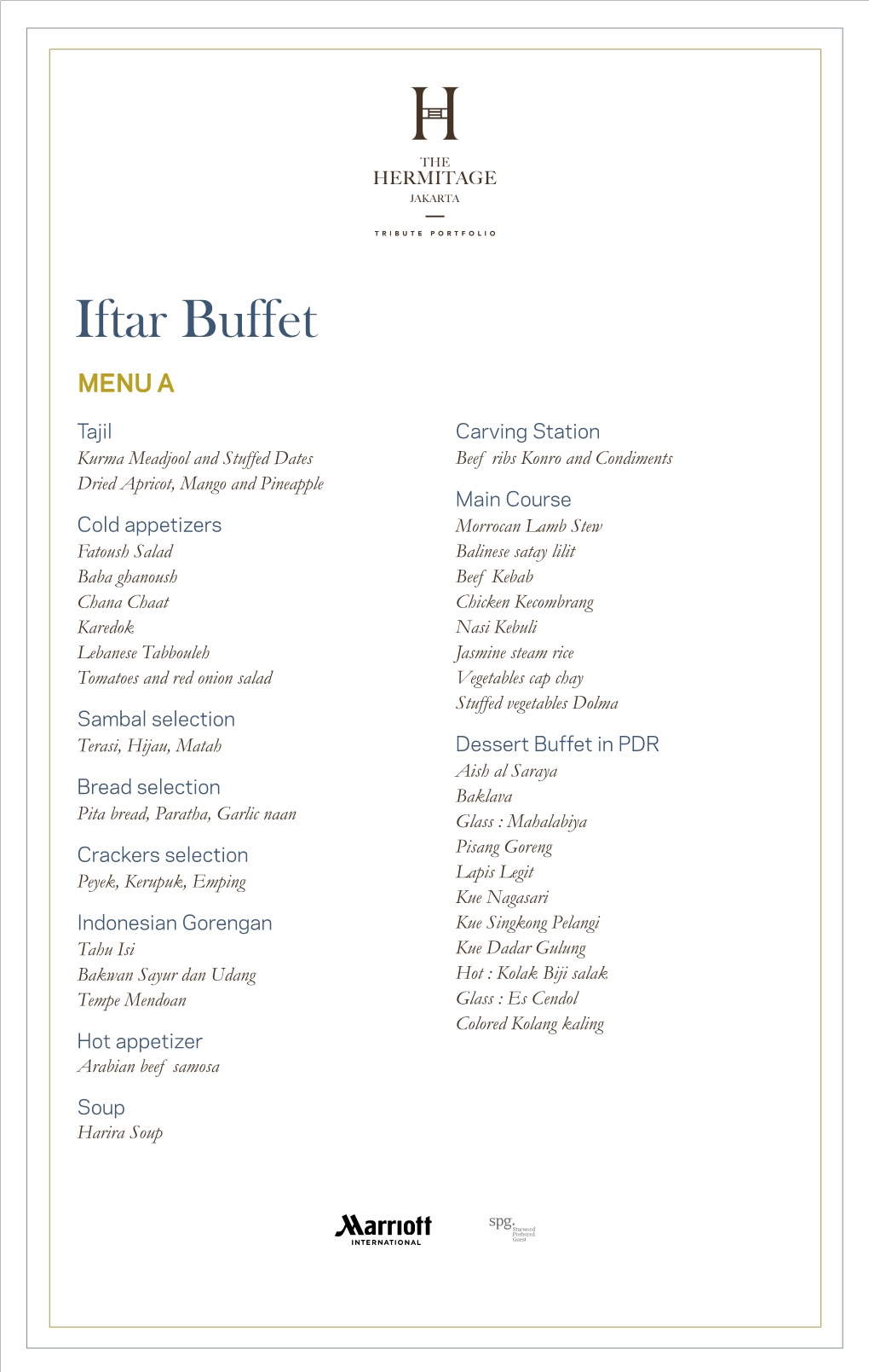 Buffet MENU A