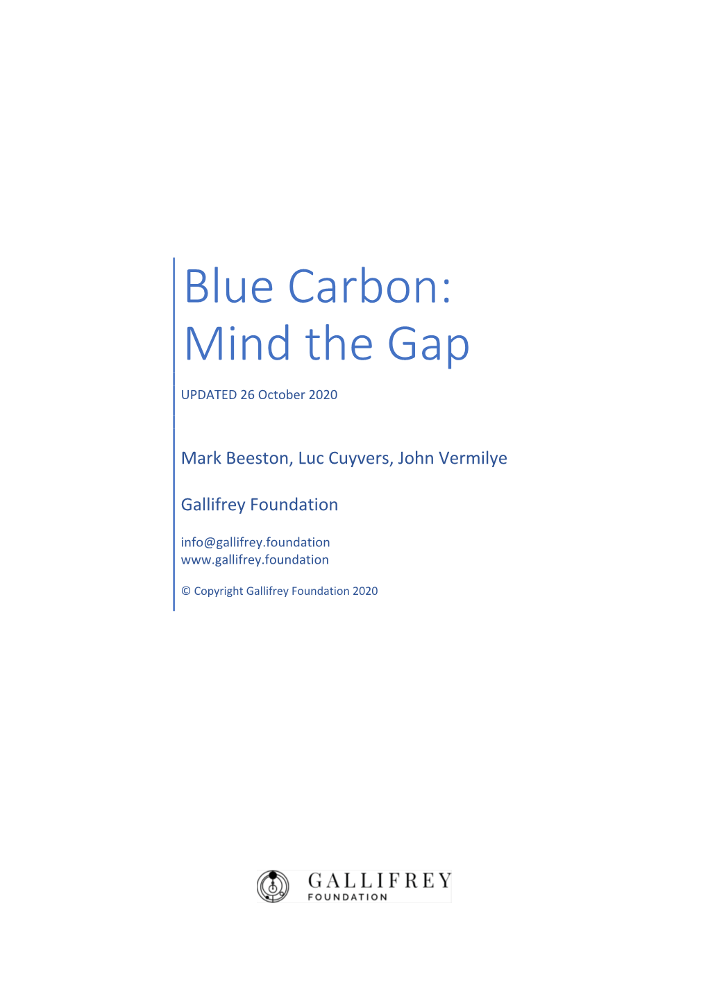 Blue Carbon: Mind the Gap