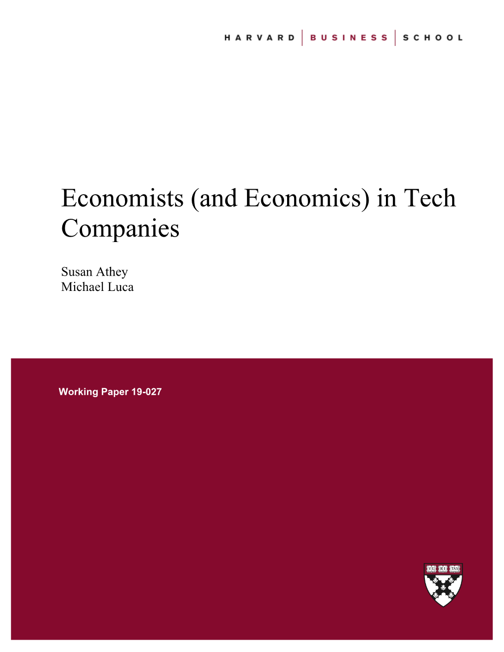 Economists (And Economics) in Tech Companies