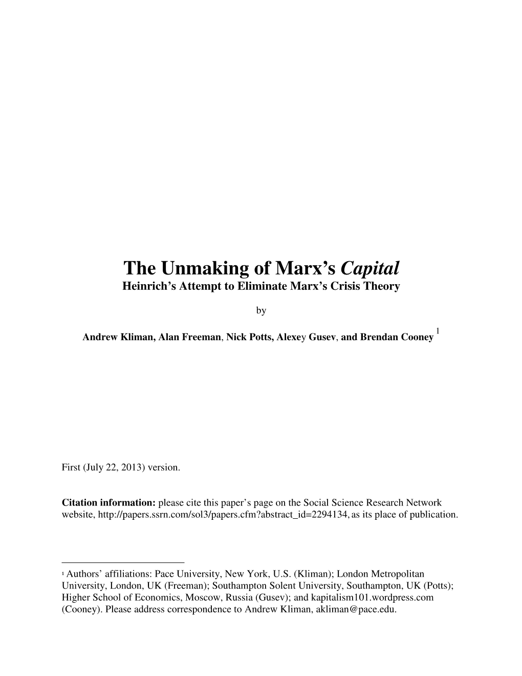 The Unmaking of Marx's Capital
