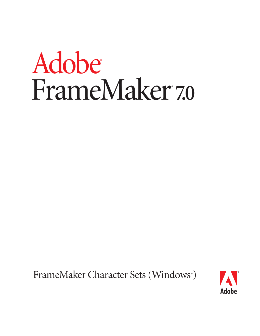 Framemaker Character Sets (Windows®)