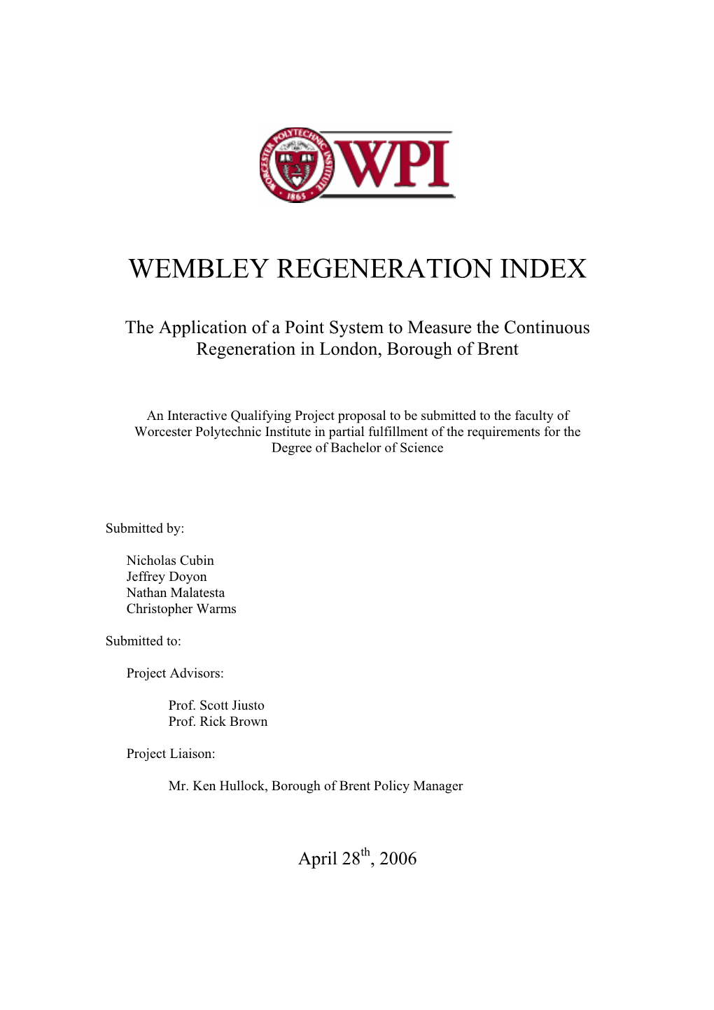Wembley Regeneration Index
