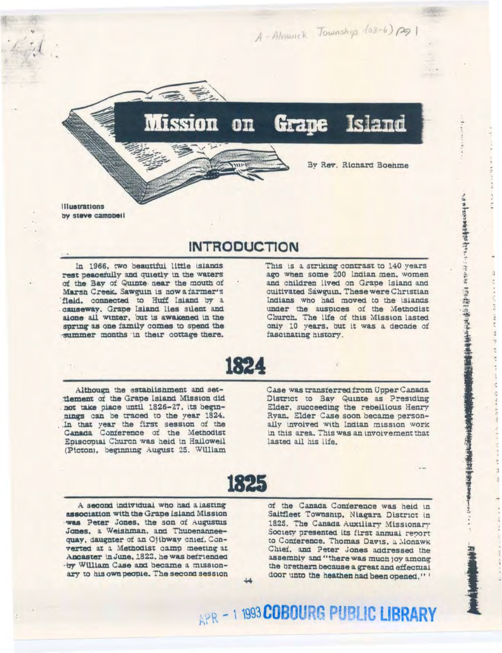 Liiission on Grape Island 1825