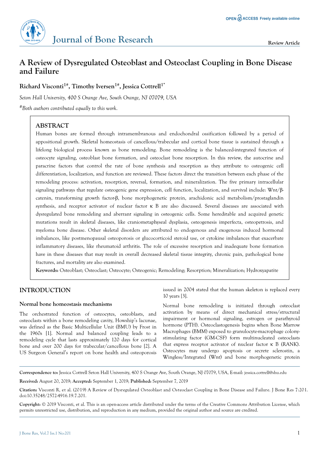 A Review of Dysregulated Osteoblast and Osteoclast Coupling in Bone Disease and Failure