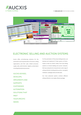 Electronic Selling and Auction Systems