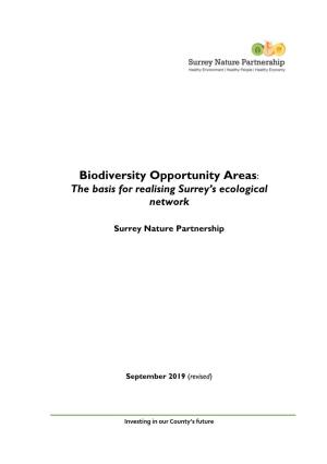 Biodiversity Opportunity Areas: the Basis for Realising Surrey's Local