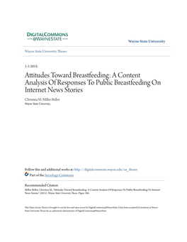 Attitudes Toward Breastfeeding: a Content Analysis of Responses to Public Breastfeeding on Internet News Stories Christina M