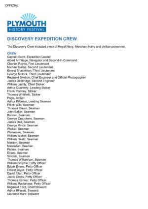 Discovery: Crew List