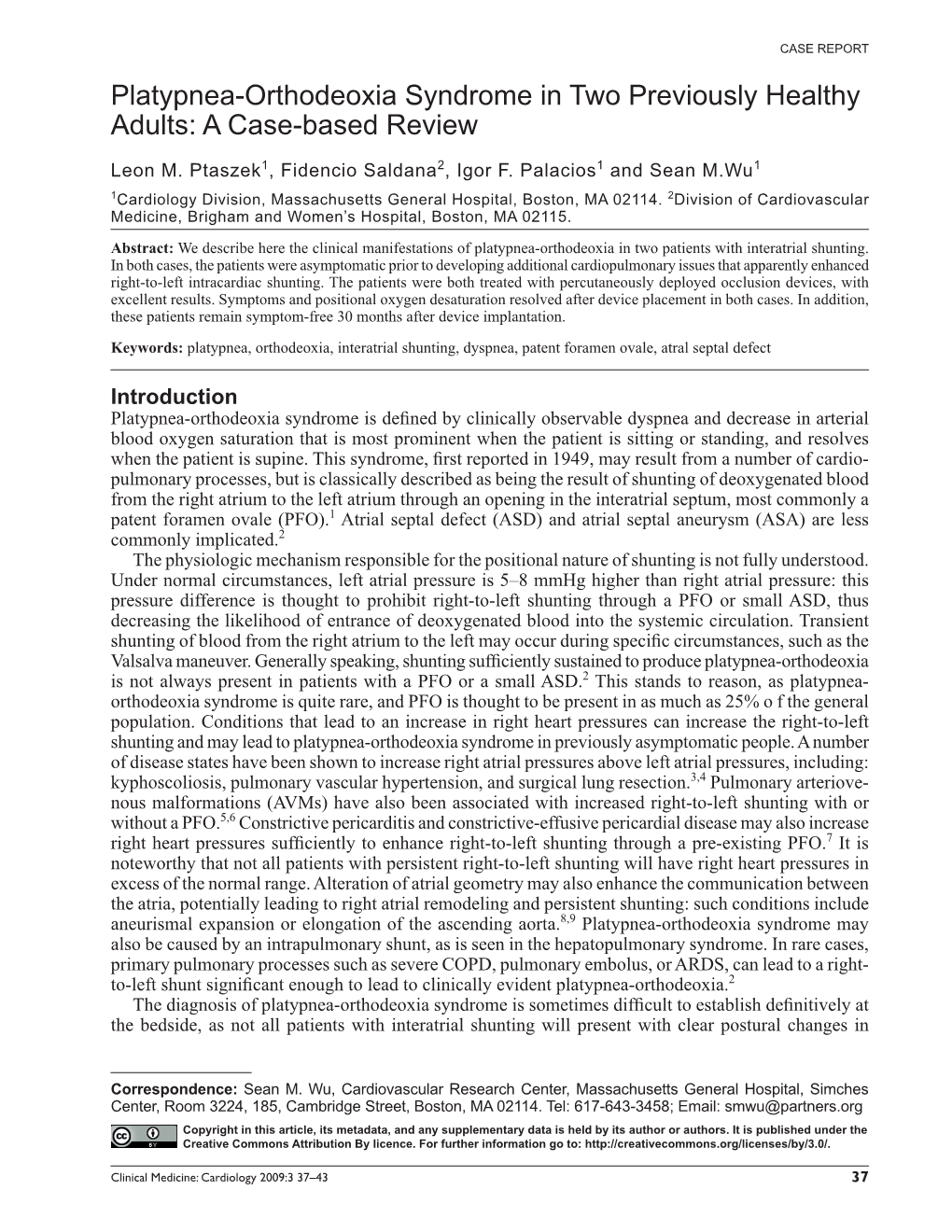 Platypnea-Orthodeoxia Syndrome in Two Previously Healthy Adults: a Case-Based Review