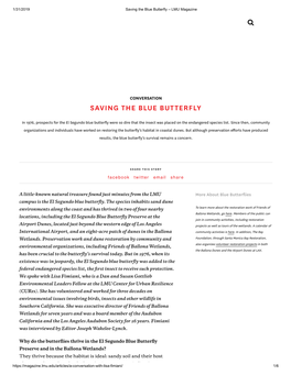 Saving the Blue Butterfly – LMU Magazine