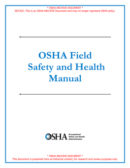 OSHA Field Safety and Health Manual