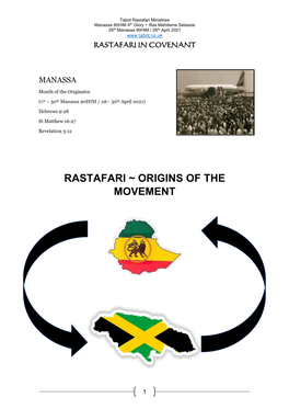 Rastafari ~ Origins of the Movement