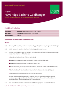 Heybridge Basin to Goldhanger England Coast Path: Maldon to Salcott - Natural England’S Proposals