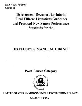 Development Document for Interim Final Effluent Guidelines & Prop
