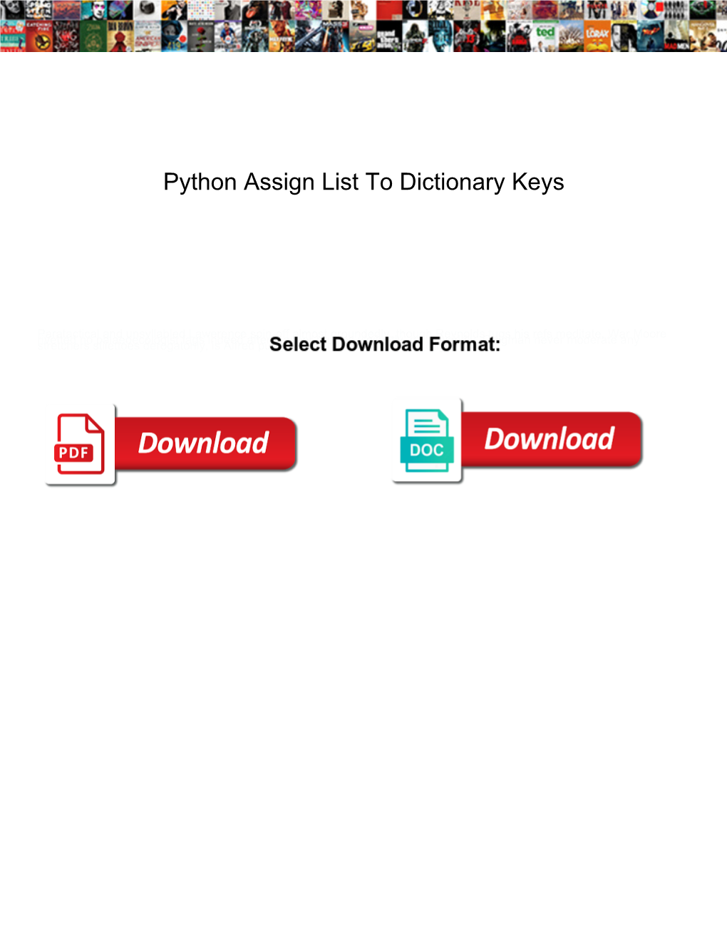 Python Assign List to Dictionary Keys