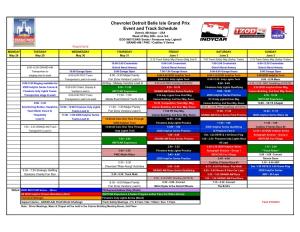 Chevrolet Detroit Belle Isle Grand Prix Event and Track Schedule