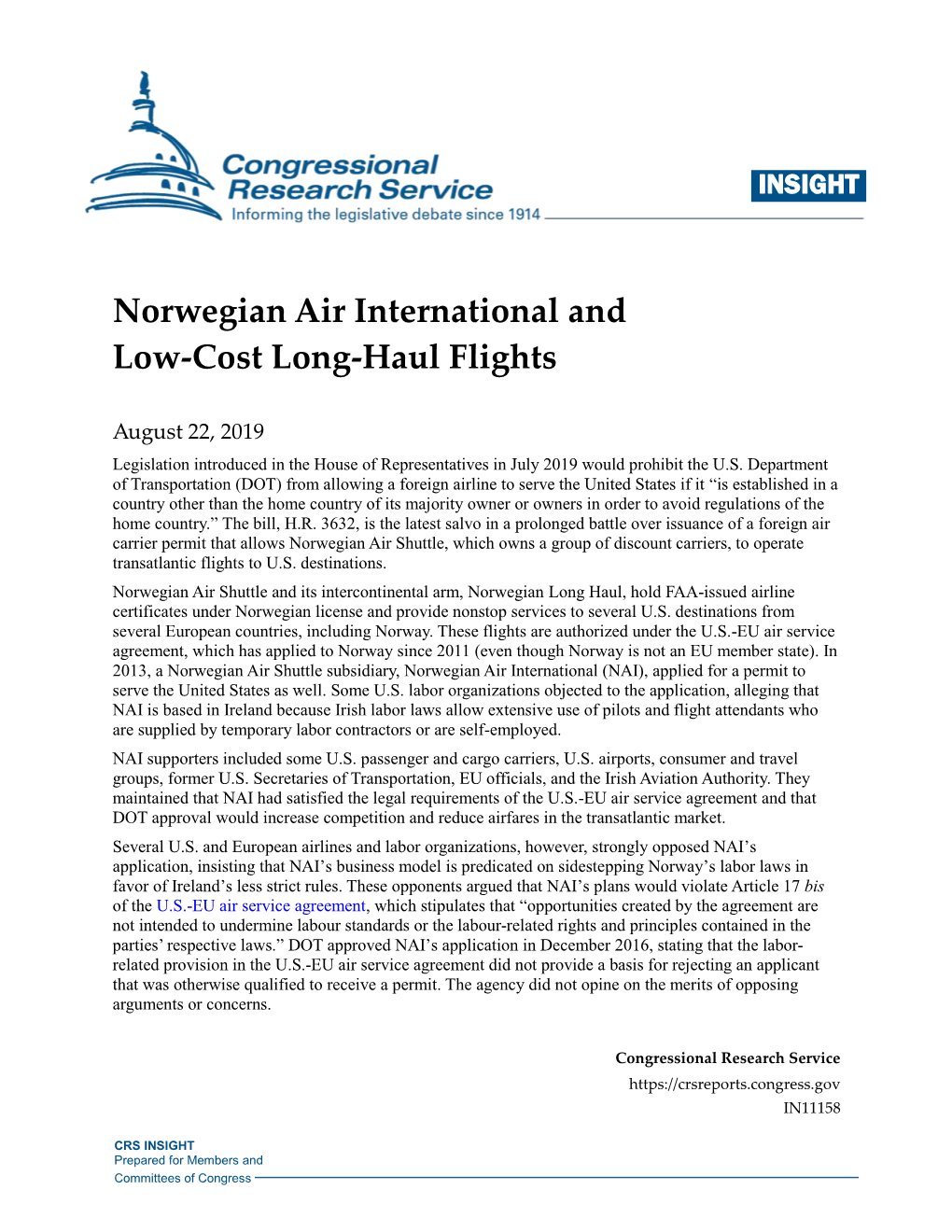 Norwegian Air International and Low Cost Long-Haul Flights