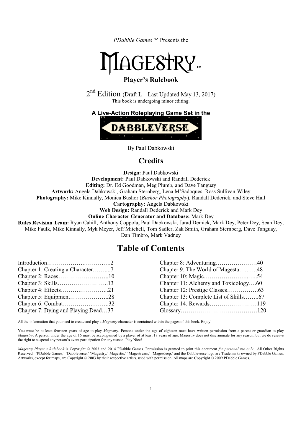 Magestry Player's Rulebook V2l No Pics