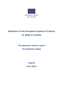 Selection of the European Capital of Culture in 2020 in Croatia