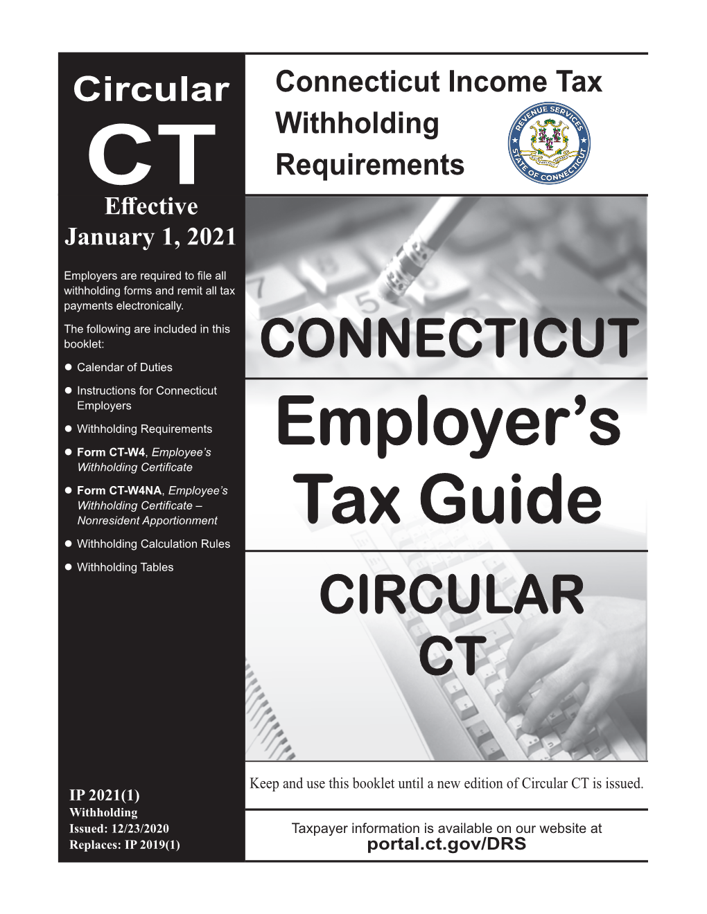 IP 2021(1), Connecticut Circular CT Employer's Withholding Guide