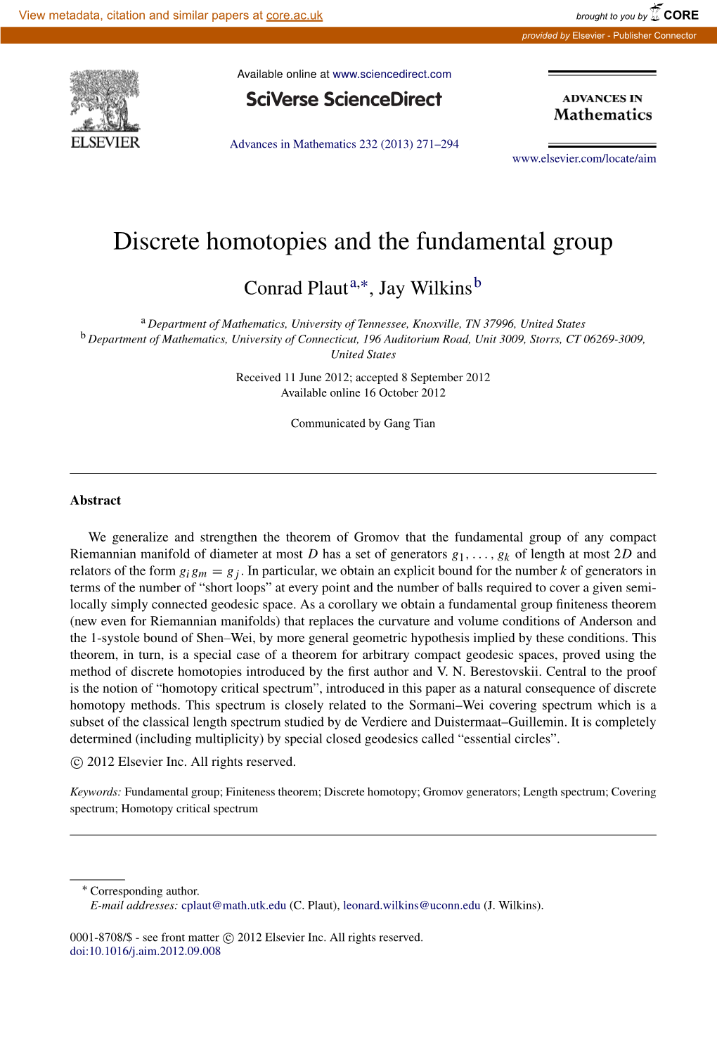 Discrete Homotopies and the Fundamental Group